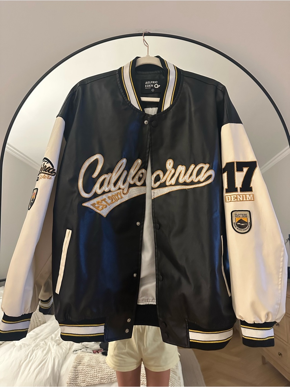 Aelfric Eden Black and White California Varsity Jacket